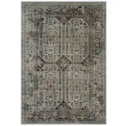 Amalia Distressed Vintage Floral Lattice 8X10 Area Rug In Brown And Silver Blue by Modway Furniture