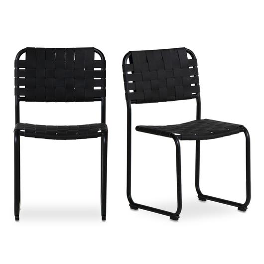 Moma Dining Chair Black Leather- Set Of Two by Moes Home