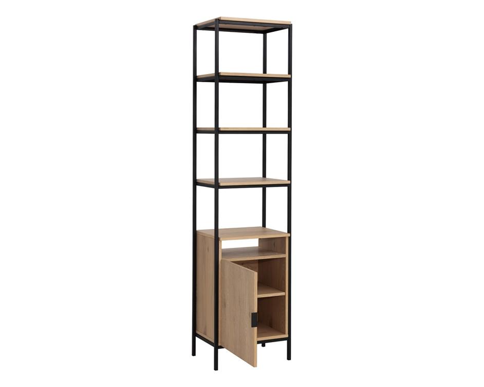 AMBROSE MODULAR BOOKCASE - SMALL - RUSTIC OAK - BLACK by Sunpan