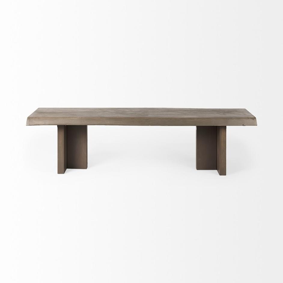 Konstantin 70.0 x 18.0 x 18.0 Medium Brown Wood W/ Live Edge Bench by Mercana