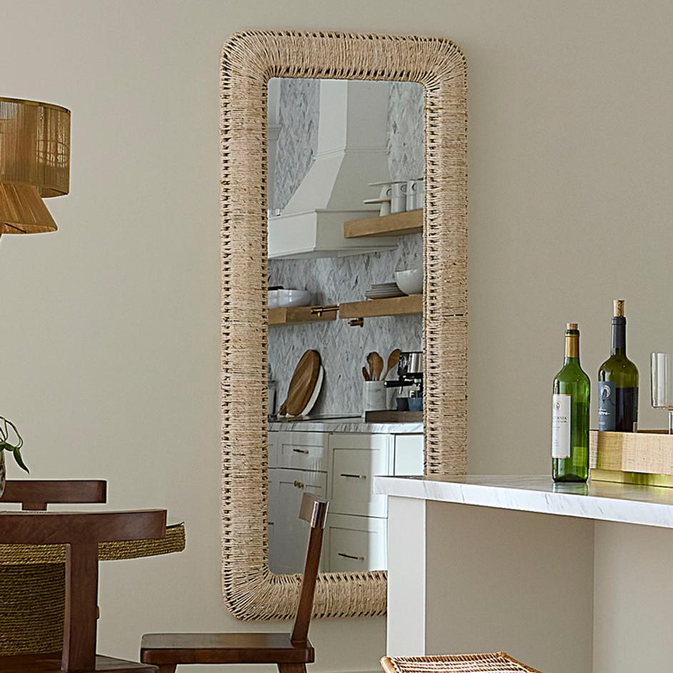 Hollis Rectangle Rope Floor Mirror by Jamie Young
