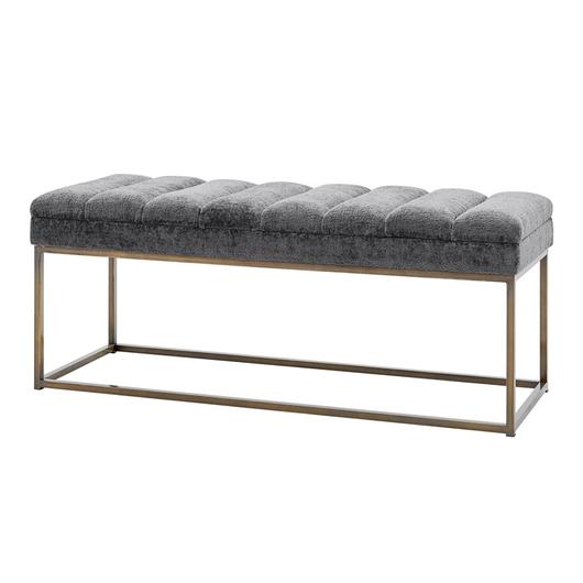 Darius Fabric Bench In Opus Gray by New Pacific Direct
