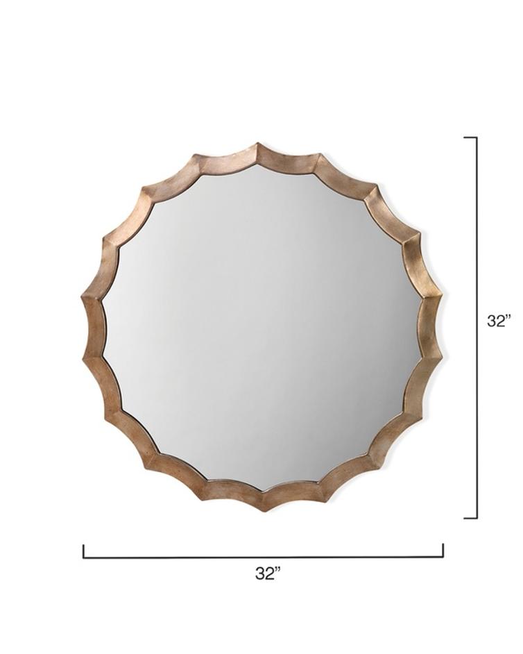 Round Metal Scalloped Wall Mirror by Jamie Young