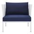 Concord Sunbrella® Outdoor Patio Aluminum Armchair In White Navy by Modway Furniture