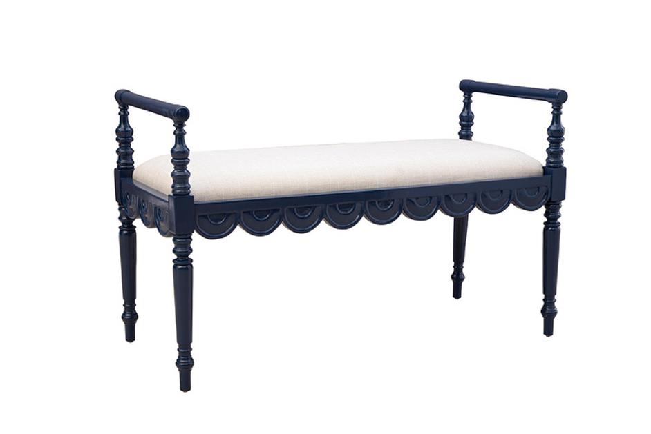 Blue Juliet Bench by Furniture Classics