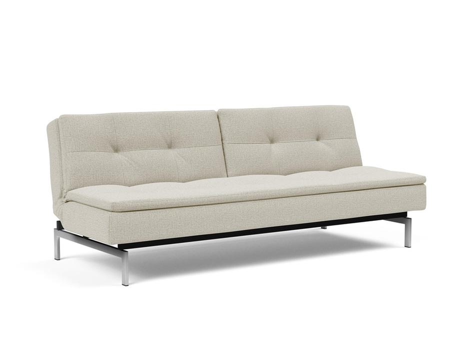 DUBLEXO SLEEPER SOFA in MIXED DANCE NATURAL FABRIC WITH Stainless Steel LEGS 527 by INNOVATION USA