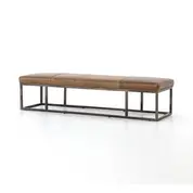 Beaumont Leather Bench-Warm Taupe Dakota by FOUR HANDS