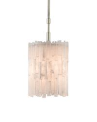 Moonstone Pendant In Natural & Chinois Silver Leaf by Currey & Company