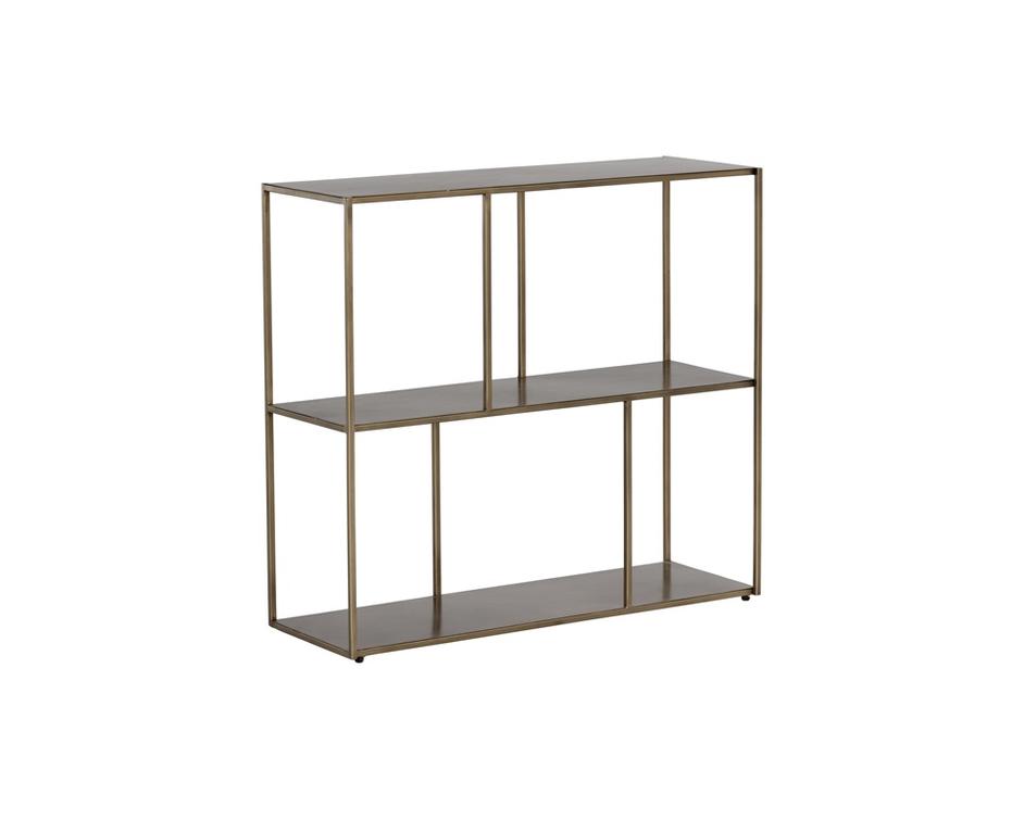 Eiffel Low Bookcase - Medium - Antique Brass by Sunpan