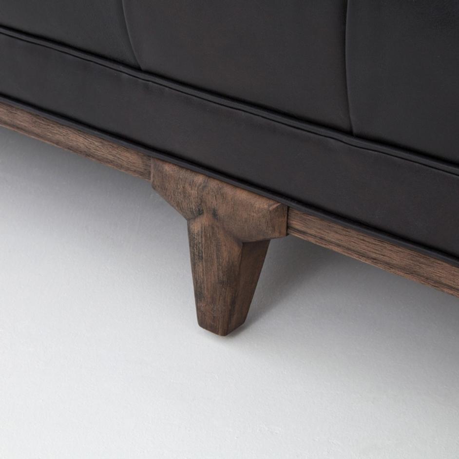 DYLAN LEATHER SOFA-RIDER BLACK by FOUR HANDS