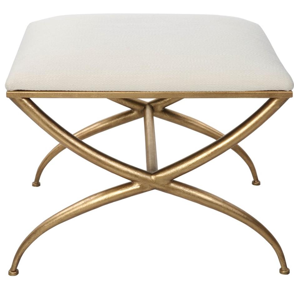 Crossing Small White Bench by Uttermost