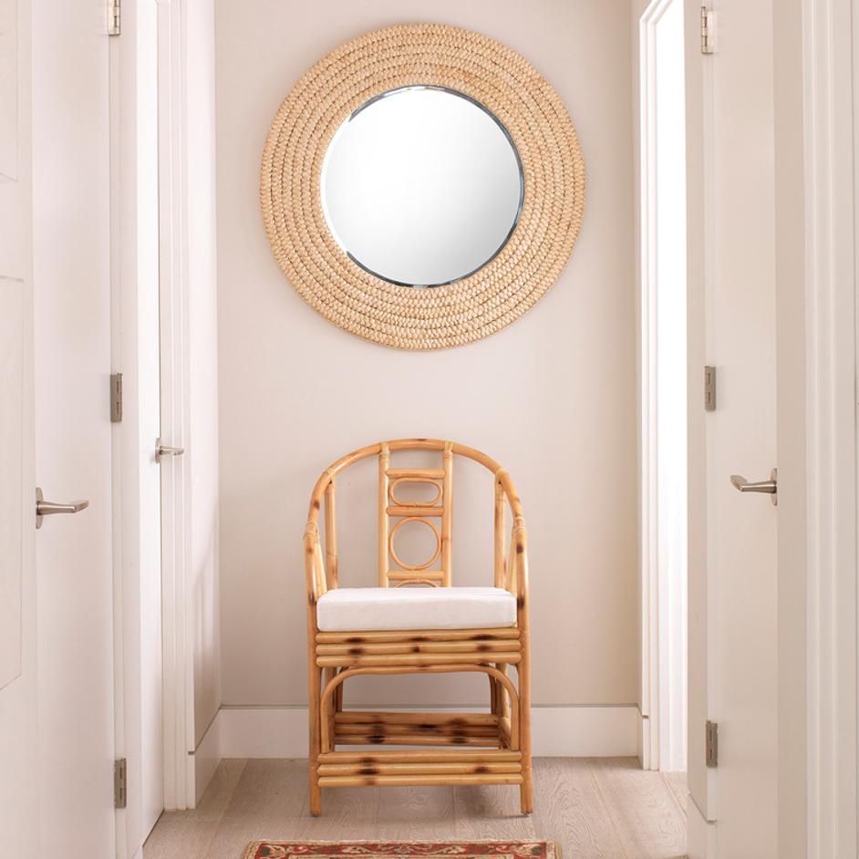 Meadow Seagrass Round Mirror by Jamie Young