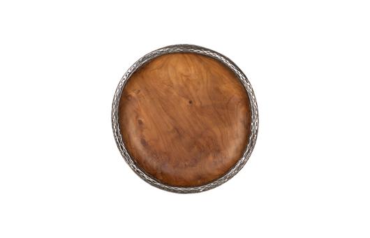 Teak Wood Bowl Wall Art, Metallurgy Edge, Medium by Phillips Collection