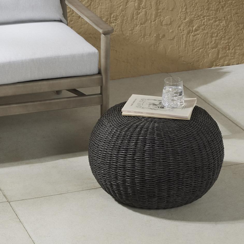 Phoenix Outdoor Accent Stool In Vntg Coal by FOUR HANDS