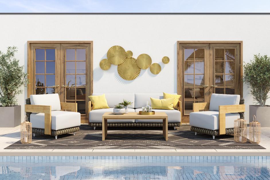 POTENZA ARMCHAIR - PALAZZO CREAM by Sunpan