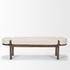 Sohan Dark Elm Wood w/ Oatmeal Fabric Bench by Mercana