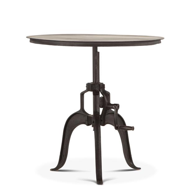 Industrial Loft 36-Inch Adjustable Crank Iron Side Table with Matte Black Finish by Home Trends & Design