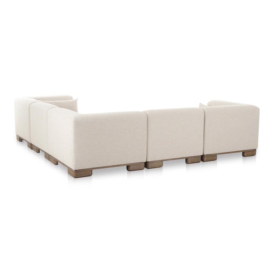 June Classic L-Shaped Modular Sectional Oatmeal by Moes Home