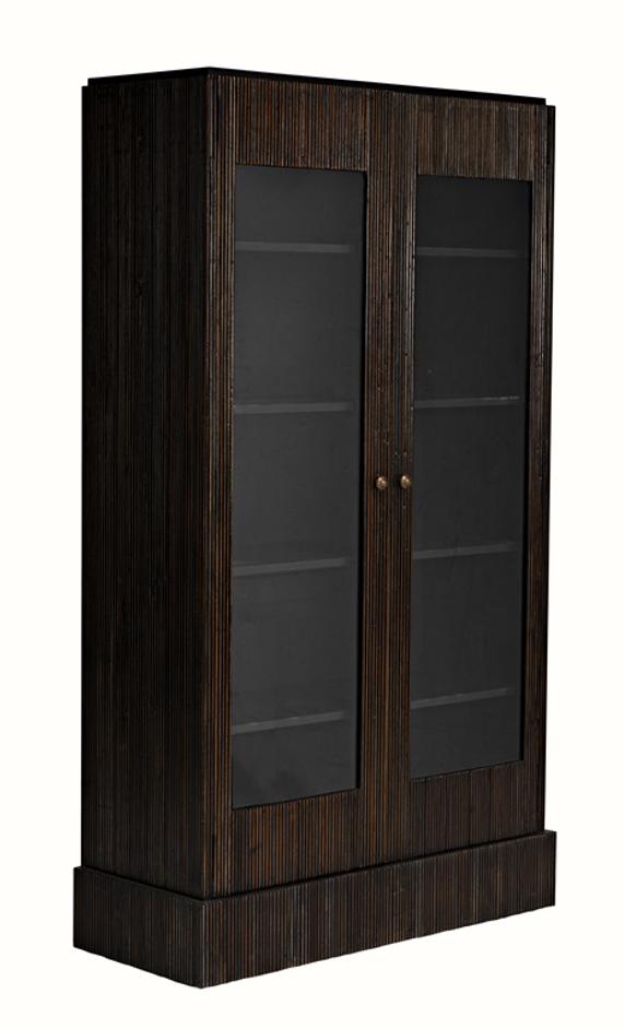 Noho Hutch in Mahogany, Hand-Rubbed Black with Light Brown Accents by Noir Furniture