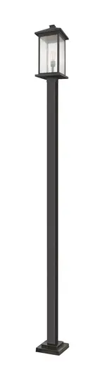 Portland 1 Light Outdoor Post Mounted Fixture in Oil Rubbed Bronze Finish by Z-Lite