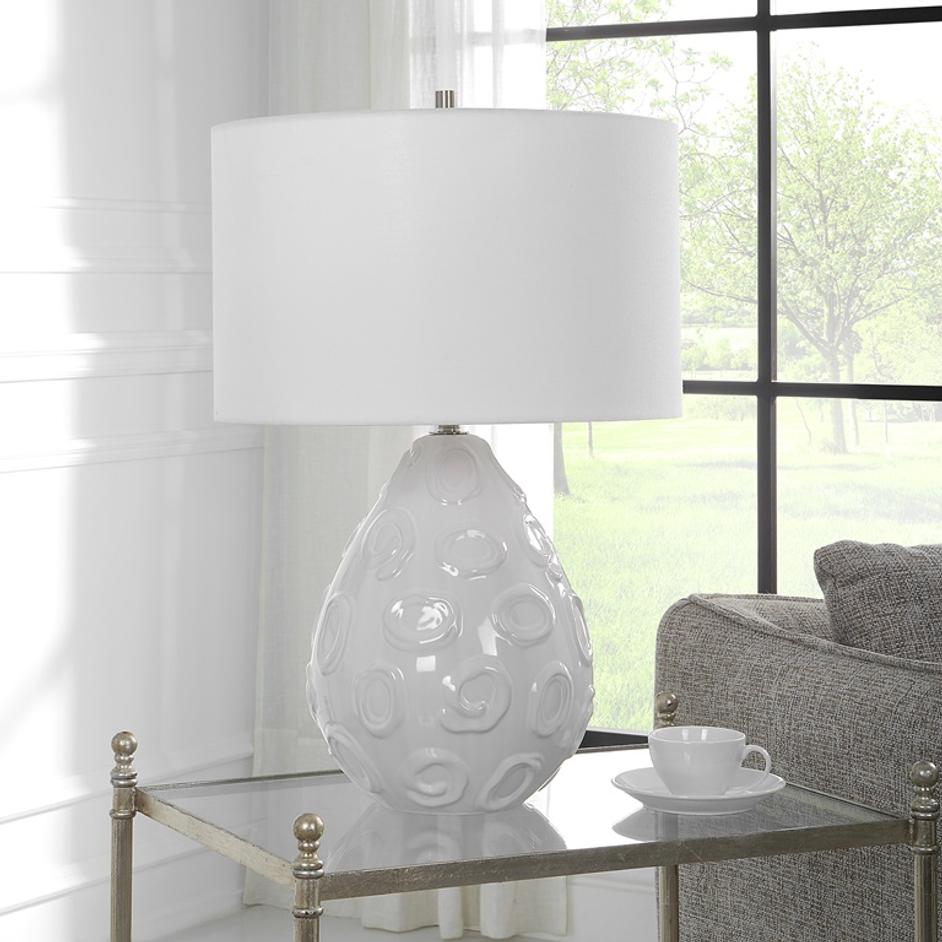 Loop White Glaze Table Lamp by Uttermost