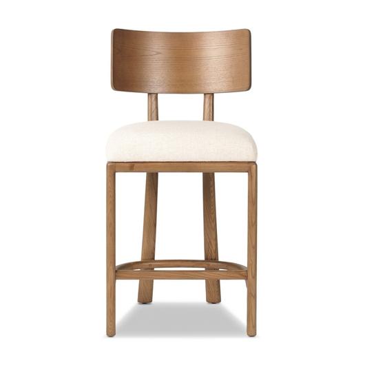 Terrance Counter Stool In Thames Cream And Amber Ash And Amber Ash Veneer by Four Hands