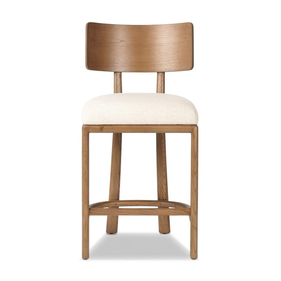 Terrance Counter Stool In Thames Cream And Amber Ash And Amber Ash Veneer by Four Hands