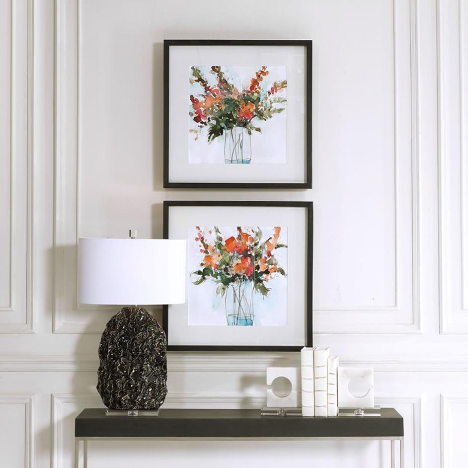 Fresh Flowers Watercolor Prints, S/2 by Uttermost