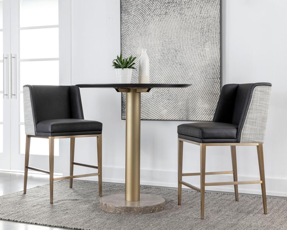 JOPLIN COUNTER STOOL - CANTINA BLACK / VERA WHITE PEPPER by Sunpan