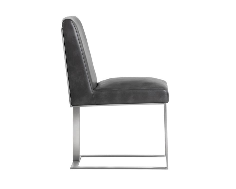 Dean Dining Chair - Stainless Steel - Cantina Magnetite by Sunpan