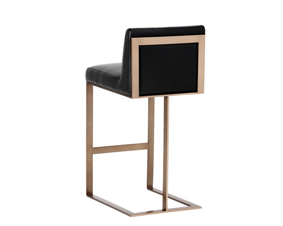 Dean Barstool - Antique Brass - Cantina Black by Sunpan