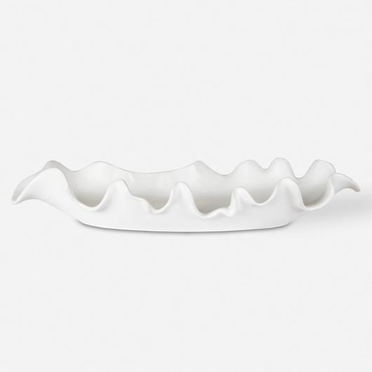Ruffled Feathers Modern White Bowl by Uttermost