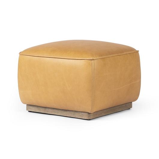 Sinclair Square Ottoman In Palermo Butterscotch by Four Hands