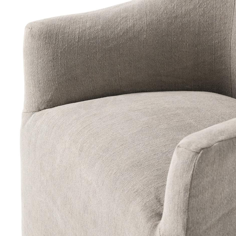 Cove Dining Chair With Casters - Heather Twill Stone by Four Hands