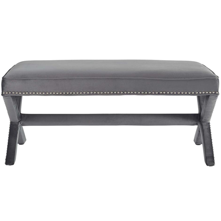Espey Performance Velvet Bench In Gray by Modway Furniture