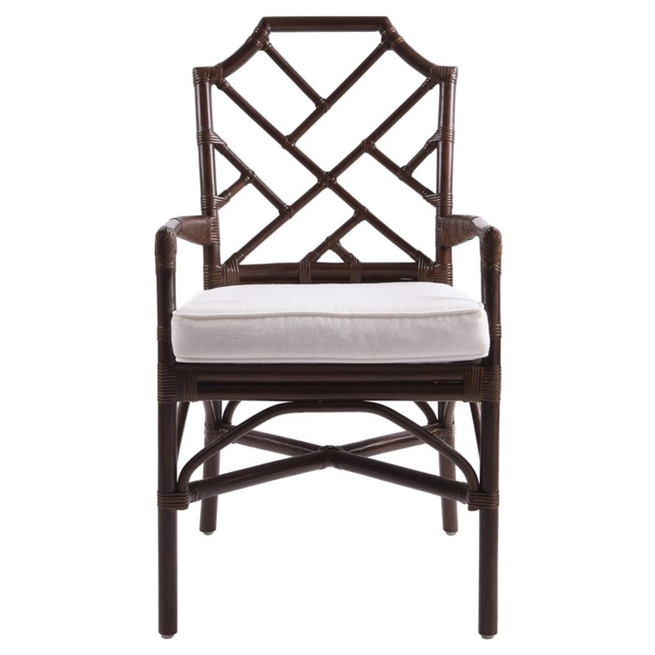 Kara Rattan Arm Chair In Paloma Brown by New Pacific Direct