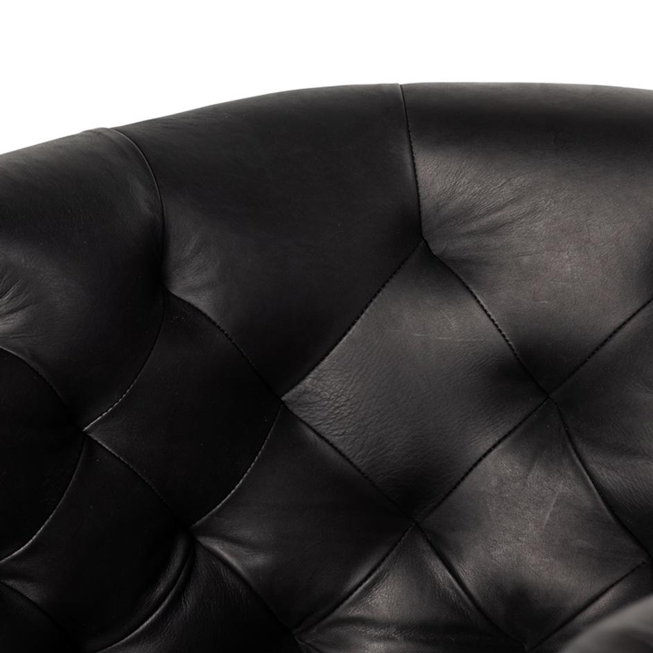 Hanover Swivel Chair In Heirloom Black by FOUR HANDS