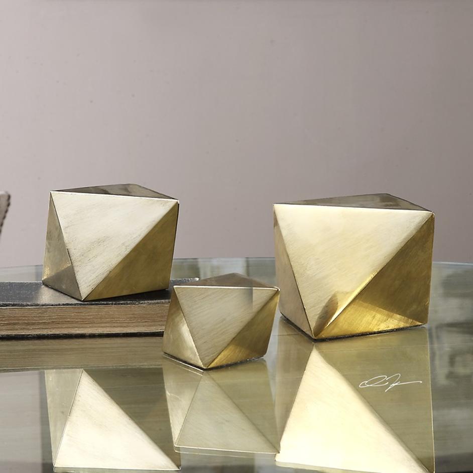 Rhombus Champagne Accents, S/3 by Uttermost