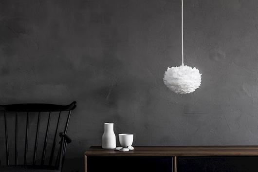 Eos Micro Hardwired Pendant in White with White Cord by UMAGE