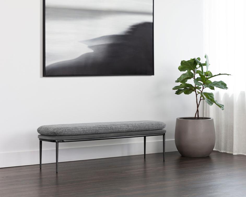 KOFFI BENCH - GUNMETAL - CHACHA GREY / ANTONIO CHARCOAL by Sunpan