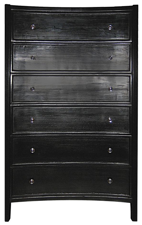 Hampton Tall Boy, Hand Rubbed Black by Noir Furniture