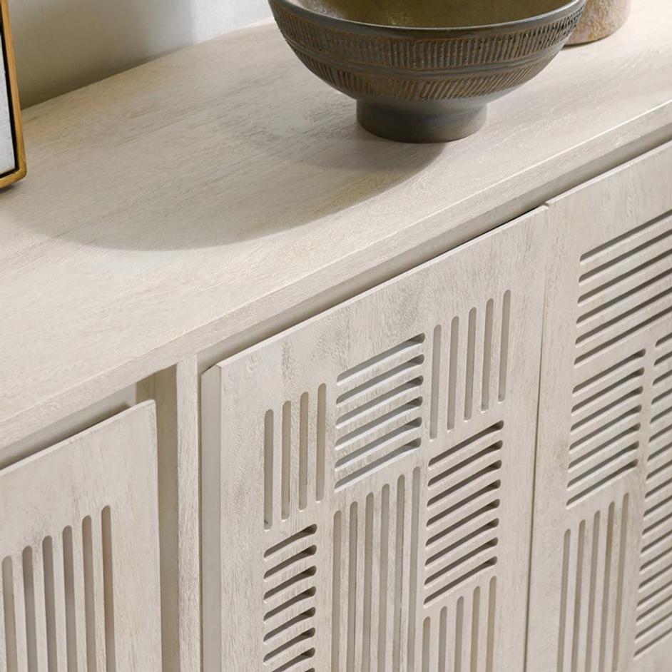 Lila Mango Wood 4Dr Buffet White by Classic Home