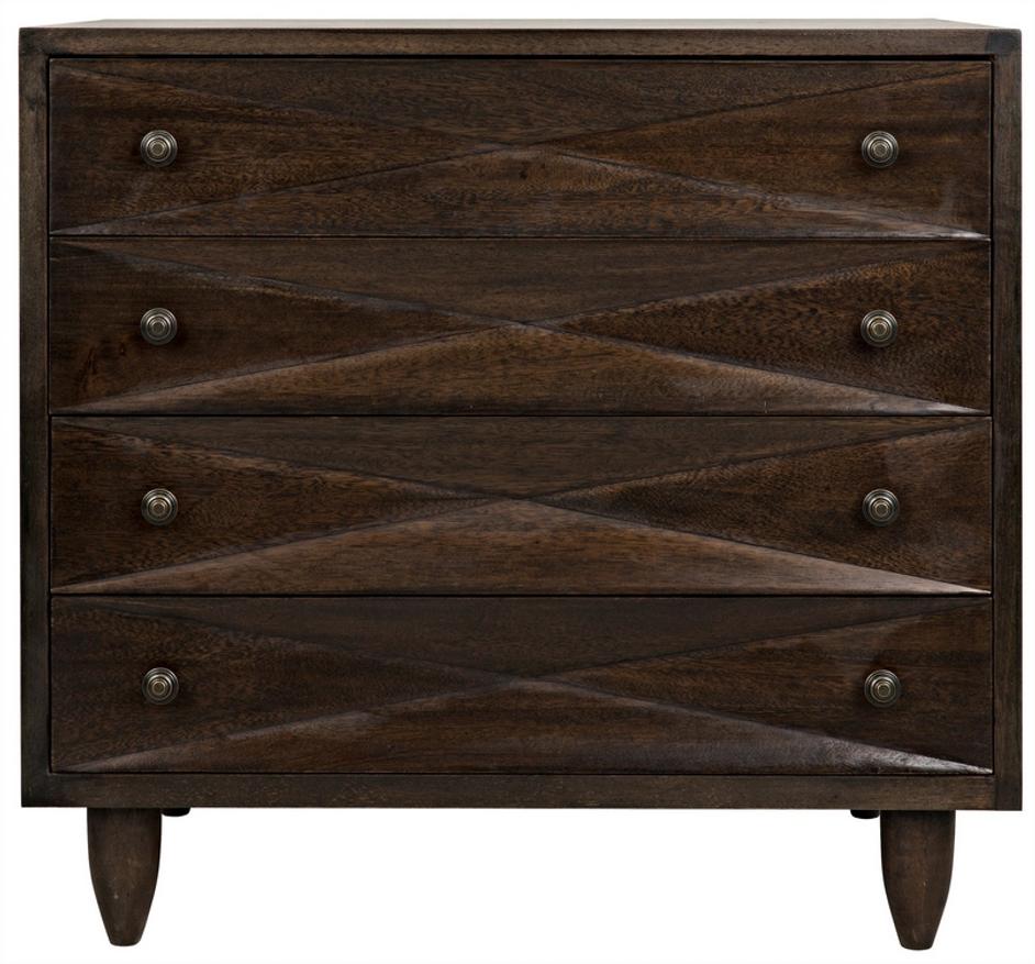 Diamond Chest in Ebony Walnut Finish by Noir Furniture