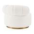 Marcy Fabric w/ Gold Base Swivel Accent Chair, Belmont Ivory by New Pacific Direct