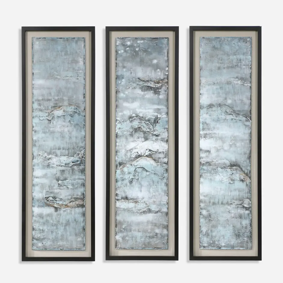 Ocean Swell Painted Metal Art, S/3, 3 Cartons by Uttermost