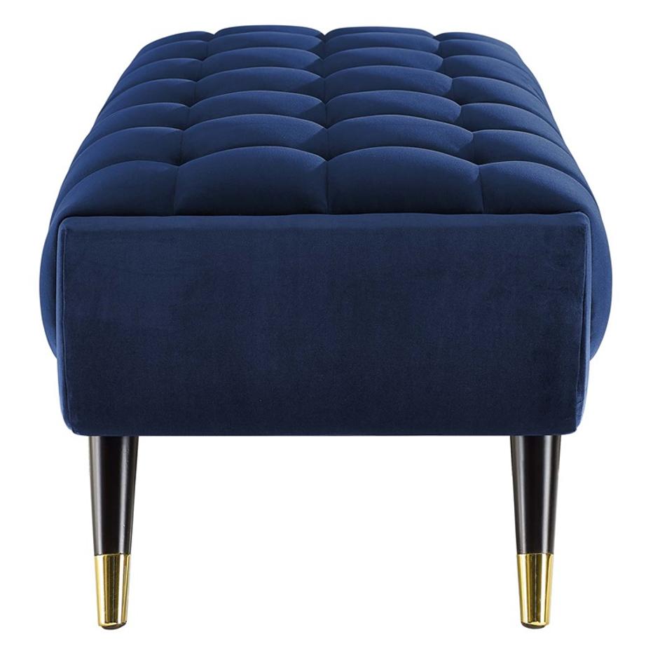 Scholar 47.5" Performance Velvet Bench In Midnight Blue by Modway Furniture