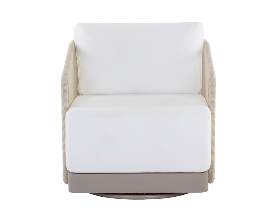 ALLARIZ SWIVEL ARMCHAIR - GREIGE - STINSON WHITE by Sunpan