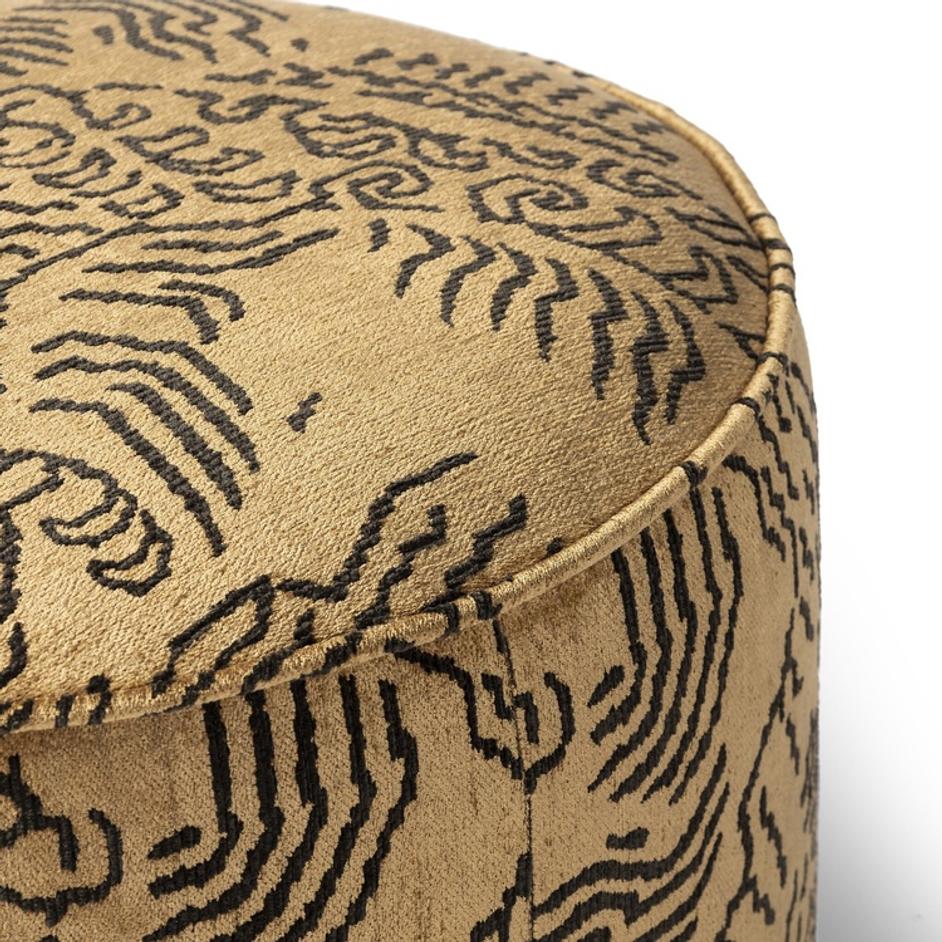 Sinclair Round Ottoman - Balkan Ochre by Four Hands