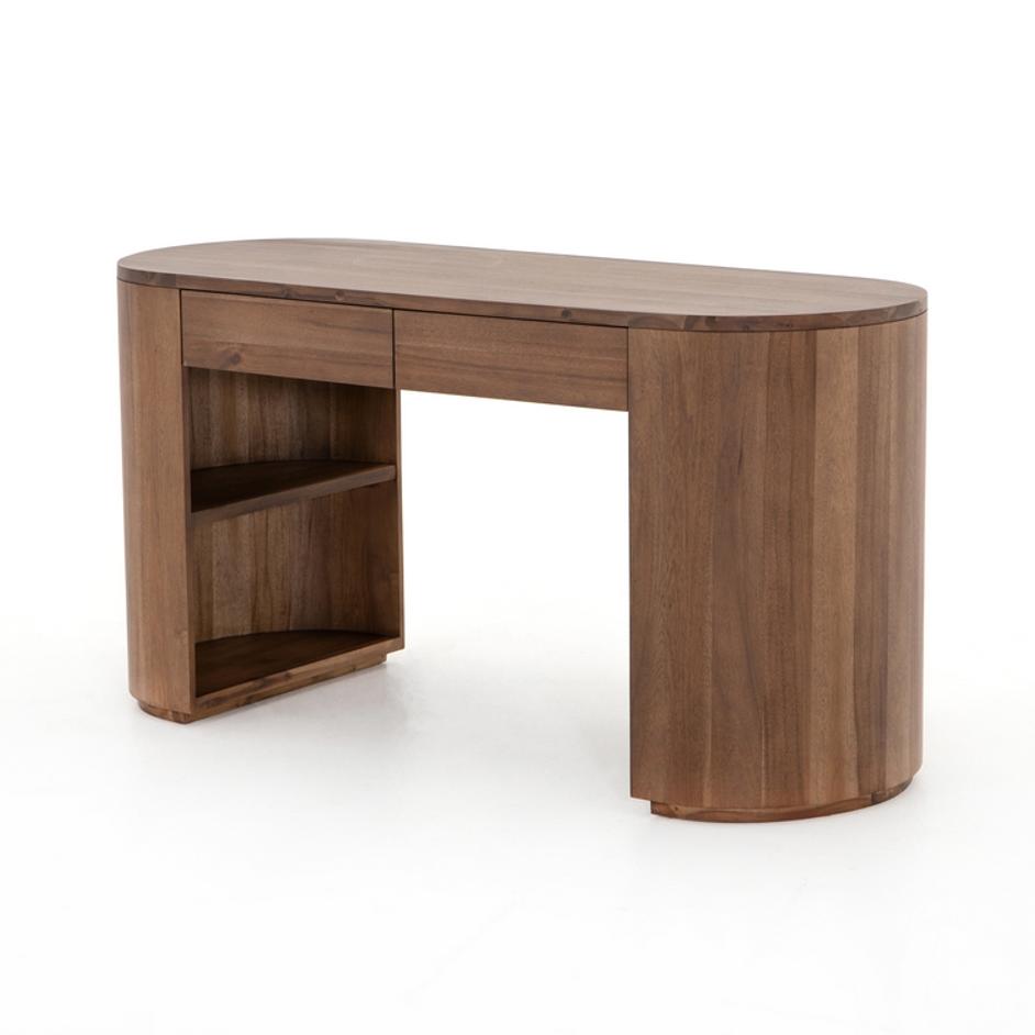 Pilar Desk in Caramel Brown Veneer by FOUR HANDS
