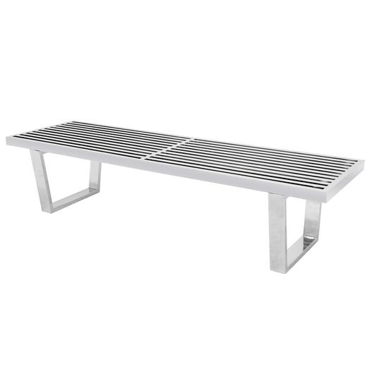 Henry PLATFORM BENCH - 5 FEET - SILVER by LeisureMod